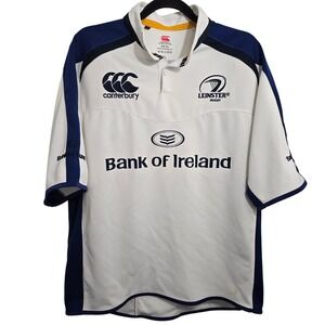 Canterbury Leinster Rugby Jersey Mens 2XL White Navy Bank of Ireland CL018P